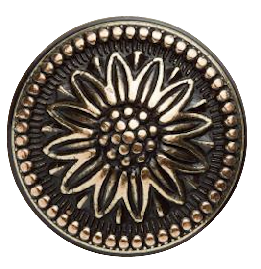Antique Metal Button #7 antique brass gold