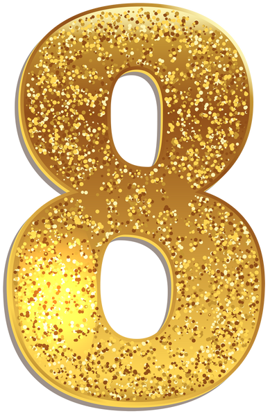 Gold Glitter Numbers Set