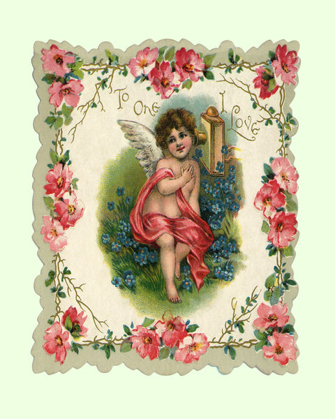 Vintage Love Cherub - Print 8X10