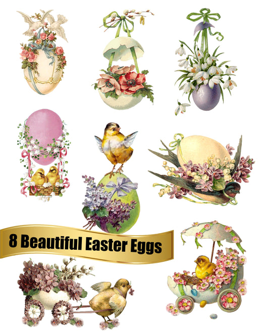 8 Beautiful Easter Eggs - Set #1