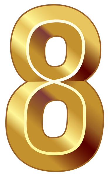 Gold 3-D Bold Shiny Numbers Set