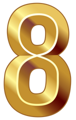 Gold 3-D Bold Shiny Numbers Set