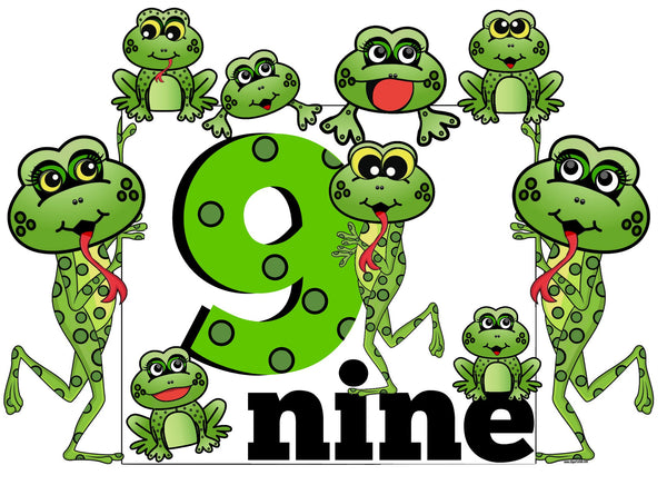 Frog Number NINE- 8x10 Print Sign