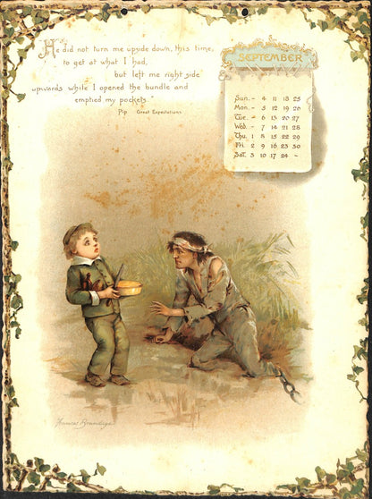 1898 Dickens Calendar 12 Beautiful Prints Ephemera