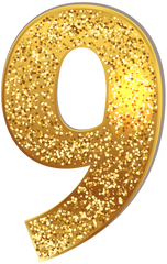 Gold Glitter Numbers Set