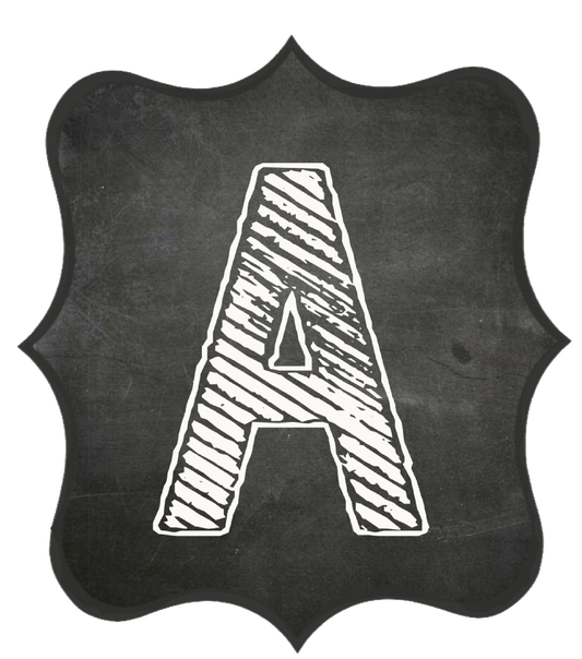 Chalkboard Alphabet Caps A-Z Banner Letters