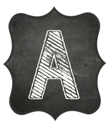 Chalkboard Alphabet Caps A-Z Banner Letters