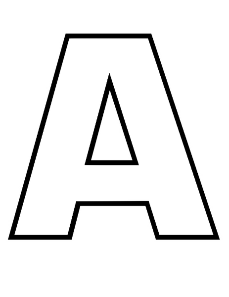 Alphabet Templates - A-Z CAPS - 26 Templates Outlined  transparent