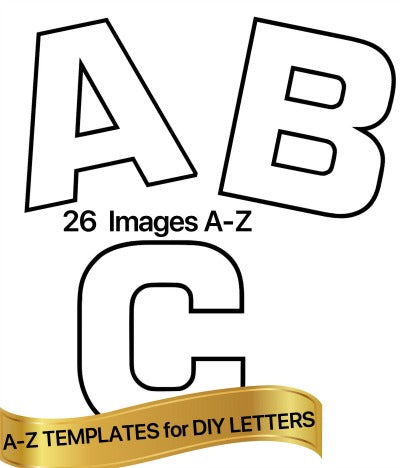 Alphabet Templates - A-Z CAPS - 26 Templates Outlined  transparent