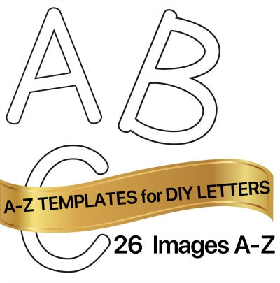 Alphabet Tube Skinny Letters  - Template or Stencil - 26 A-Z Letters DIY