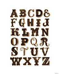 Alphabet Print 8x10 - Brown - Ready to Frame