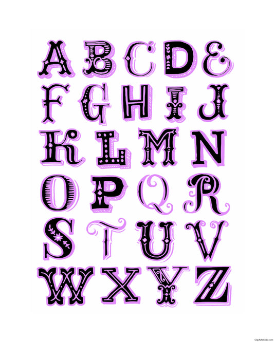 Alphabet Print 8x10 - Purple - Ready to Frame