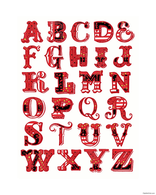 Alphabet Print 8x10 - Red - Ready to Frame