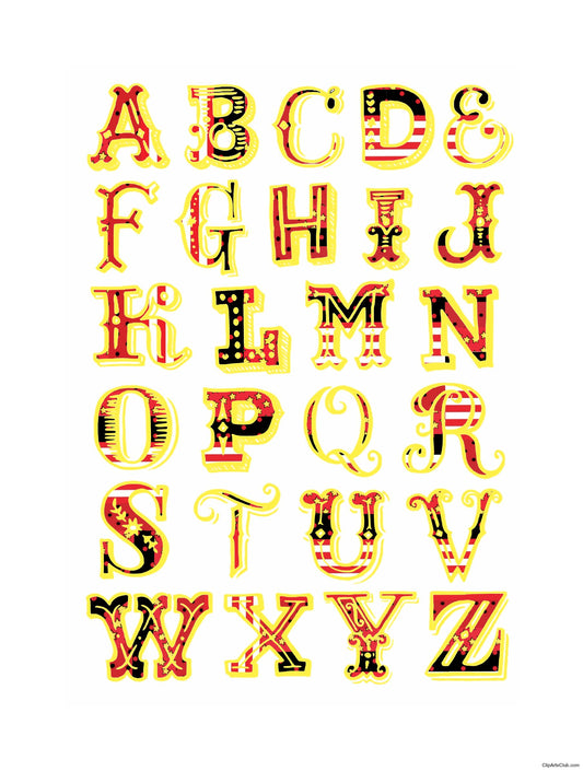 Alphabet Print 8x10 - Yellow - Ready to Frame