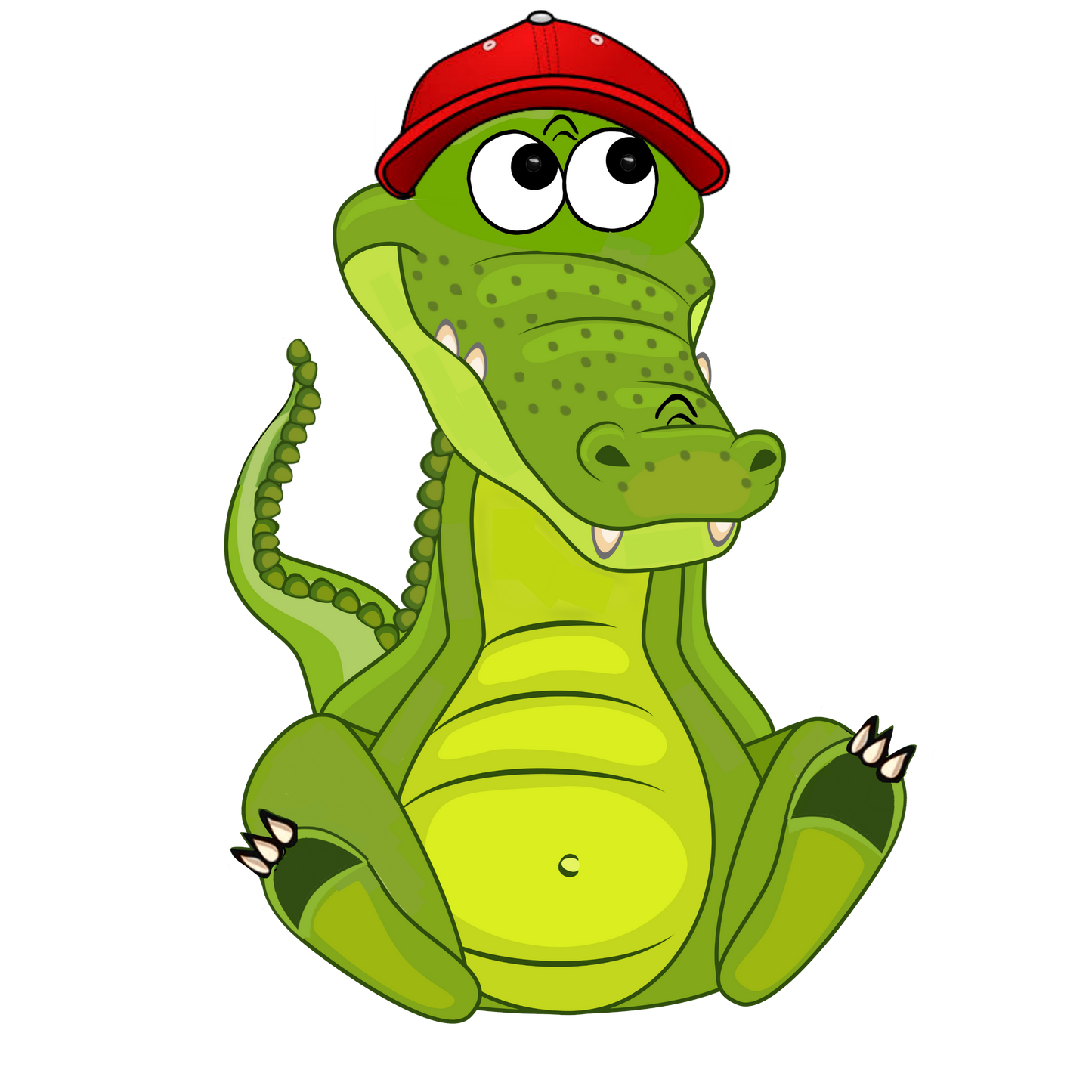 Baby Alligator Sitting - Red Cap