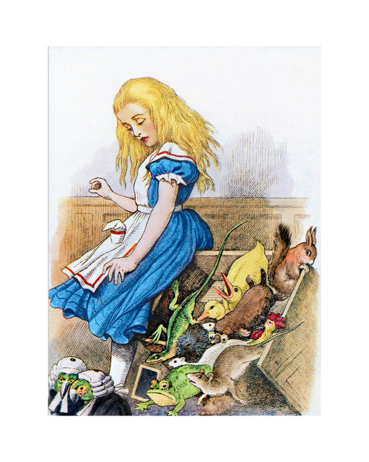 ALICE IN COURT SCARED THE ANIMALS 8x10 Alice In Wonderland Print