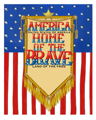 America Home Of The Brave Pennant Flag Print to Personalize