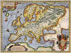 Antique Map of Europe circa 1595