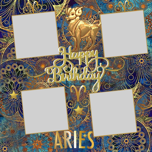 Aries 12x12 Scrapbook Page Printable - Add your Photos