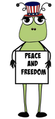Alien #7  "Peace & Freedom"   Alien Clip Art