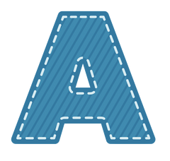 Alphabet Stitched A-Z 26 Letters Mixed Colors