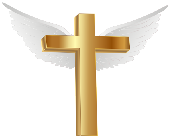 Angel Wings Gold Cross - Sympathy, Faith, Grief, Easter