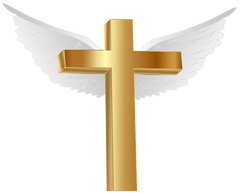 Angel Wings Gold Cross - Sympathy, Faith, Grief, Easter