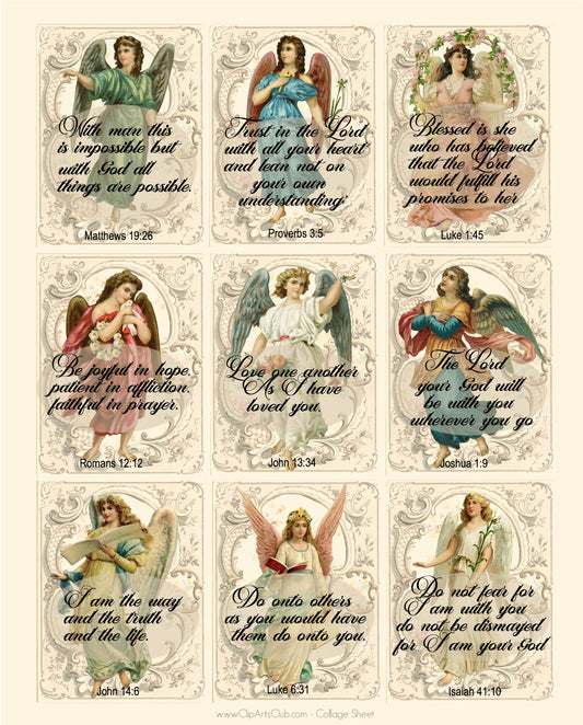 Angelic Bible Verses Collage Sheet Printable