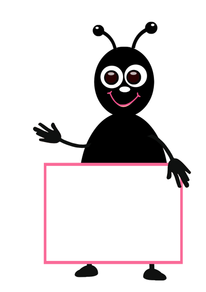 Ant Sign in white or pink - Ant Clip Art
