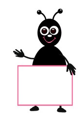 Ant Sign in white or pink - Ant Clip Art