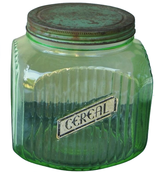 Antique Green Cereal Jar