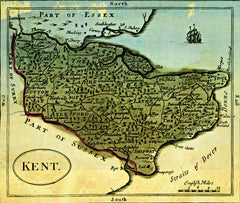 Antique Map of Kent & London Ephemera Printable