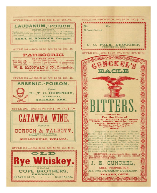 Apothecary Labels Vintage Printable Page #1