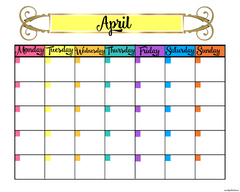 April Blank Calendar Planner Sheet Printable
