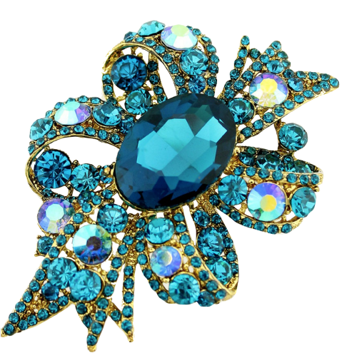 Aqua Blue Bling Beautiful Brooch great for an embellishment