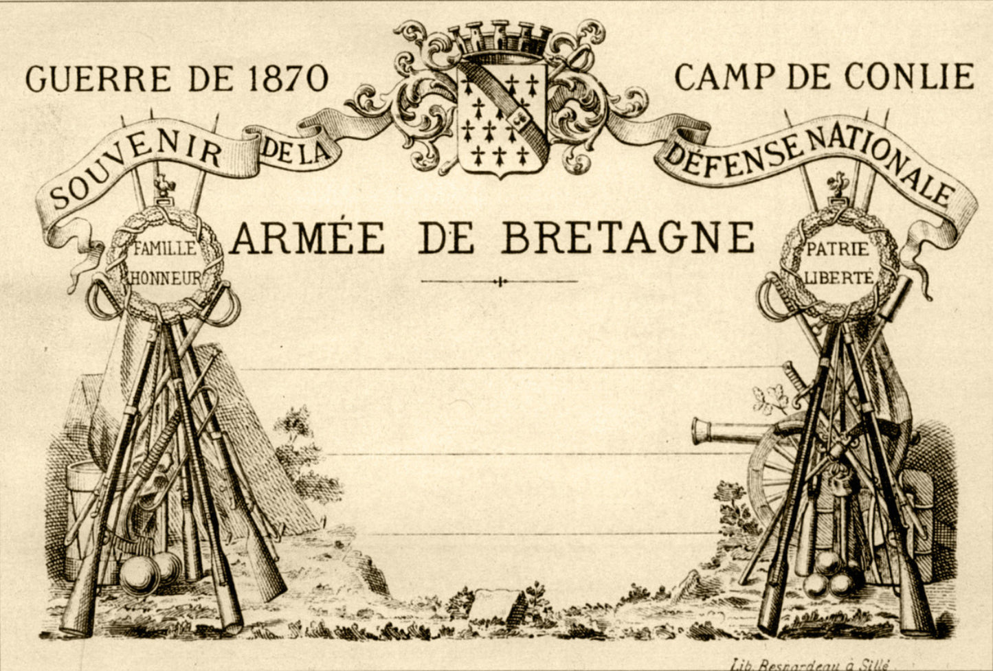 Armee De Bretagne 1870 Vintage Ephemera