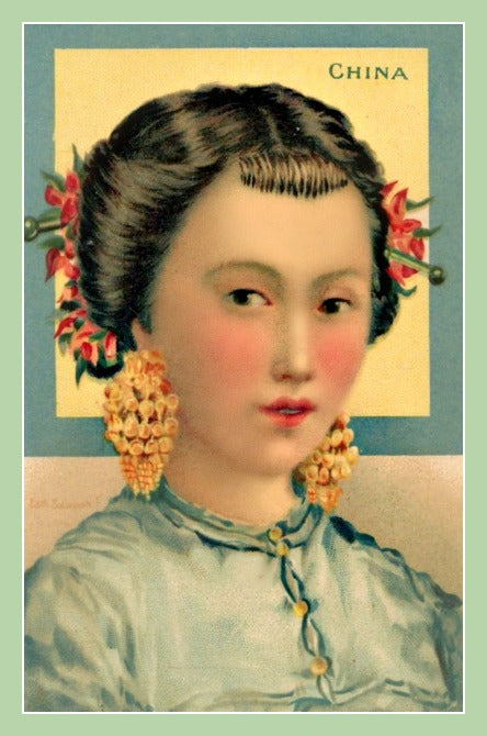 Beautiful China Girl Vintage Postcard