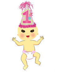 Asian Baby Girl Happy 1st Birthday