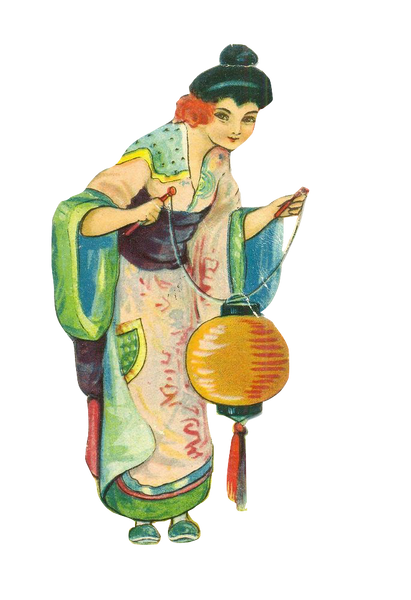 Asian Beauty holding paper lantern