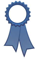 Blue & White Award Ribbon