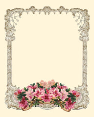 Antique Lace & Azaleas Beautiful 8x10, Frame, Stationery or Scrapbook Printable Page