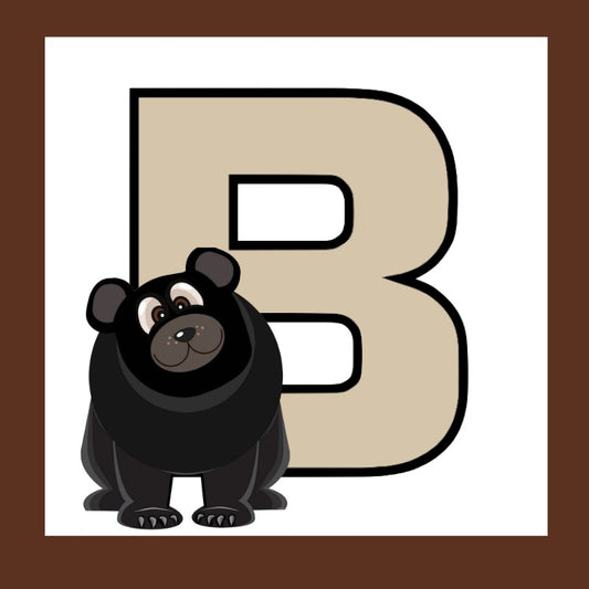 B - Bear - alphabet Square
