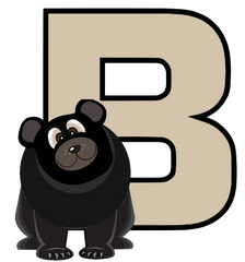B Letter - Bear  PNG format