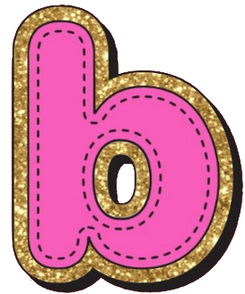 Bright Pink Alphabet trimmed in glittery gold Very Girly!