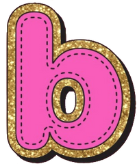 Bright Pink Alphabet trimmed in glittery gold Very Girly!