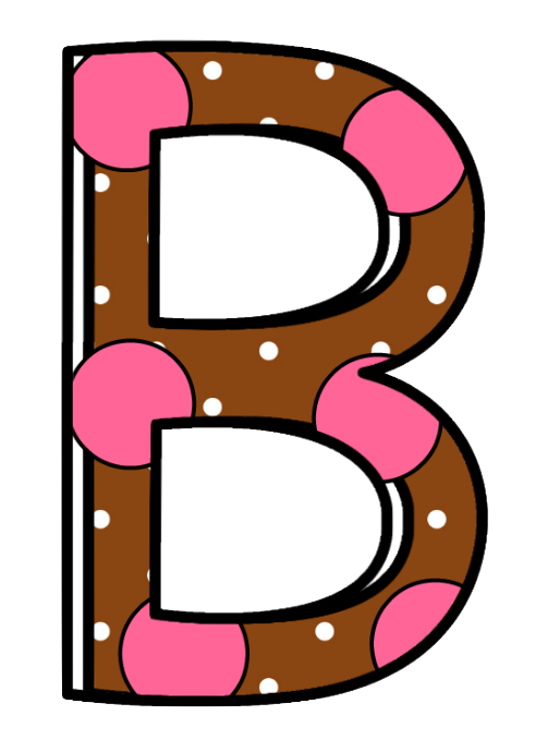 Alphabet Funky Brown & Pink Polkadots All CAPS 26 Letters