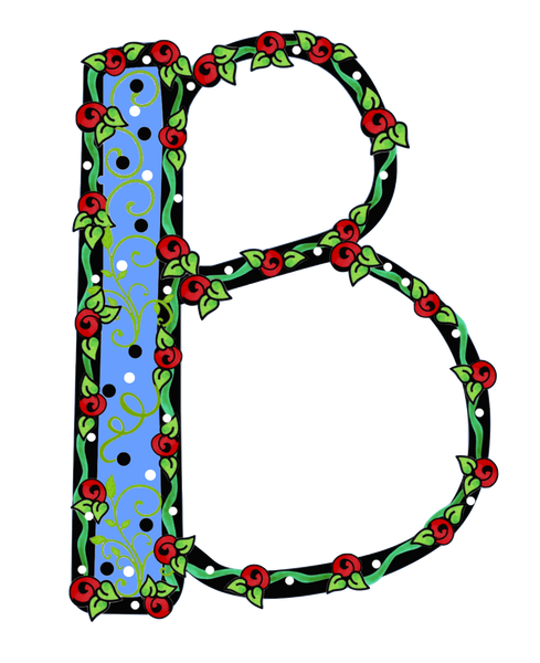 Debs Rose Alphabet Letter B - 13 different colors