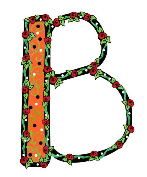 Debs Rose Alphabet Letter B - 13 different colors