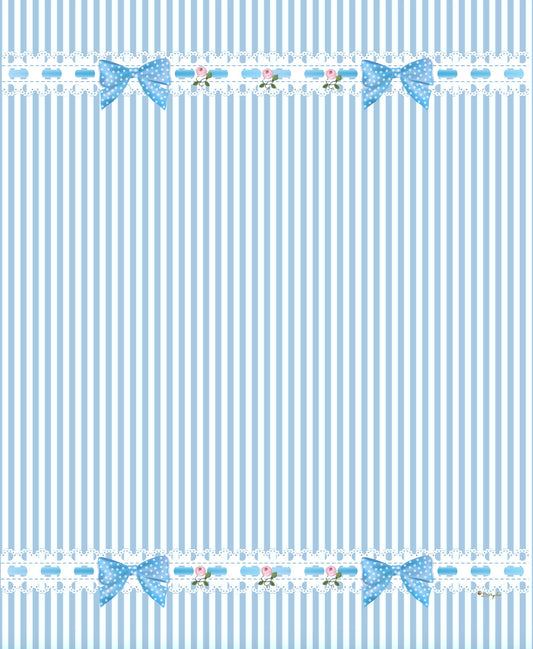 Beautiful Baby Background 8X10  - Blue Stripes Eyelet Ribbons & Bows