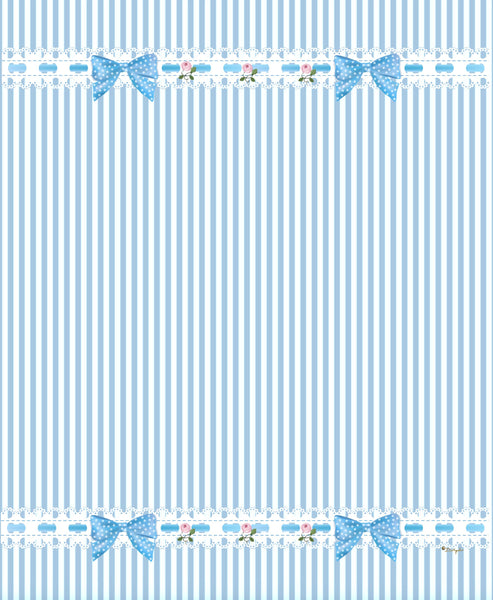 Beautiful Baby Background 8X10  - Blue Stripes Eyelet Ribbons & Bows
